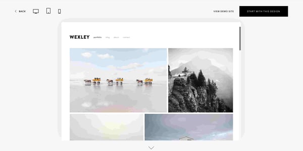 Wexley Portfolio Template from Squarespace